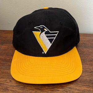 Rare Vtg Vintage 1990s 90s Pittsburgh Penguins Hockey NHL Cap Hat Snapback